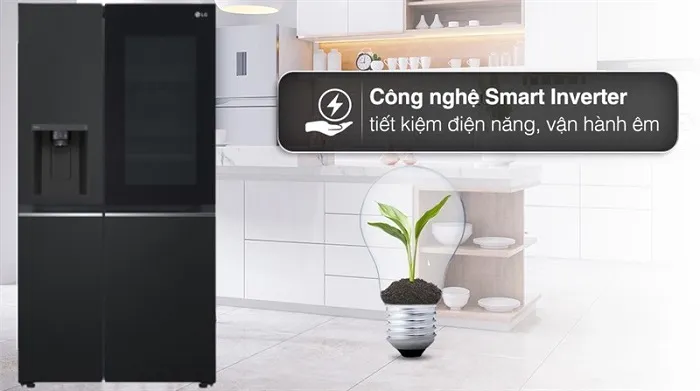 Công nghệ tiết kiệm điện tủ lạnh LG Inverter 635 Lít Side by Side GR-G257BL